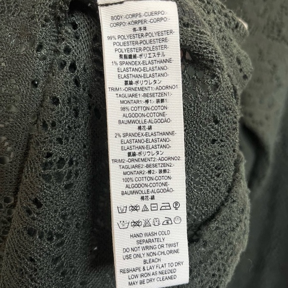 Free People Lace Henley In Green Size Small - Picture 6 of 7